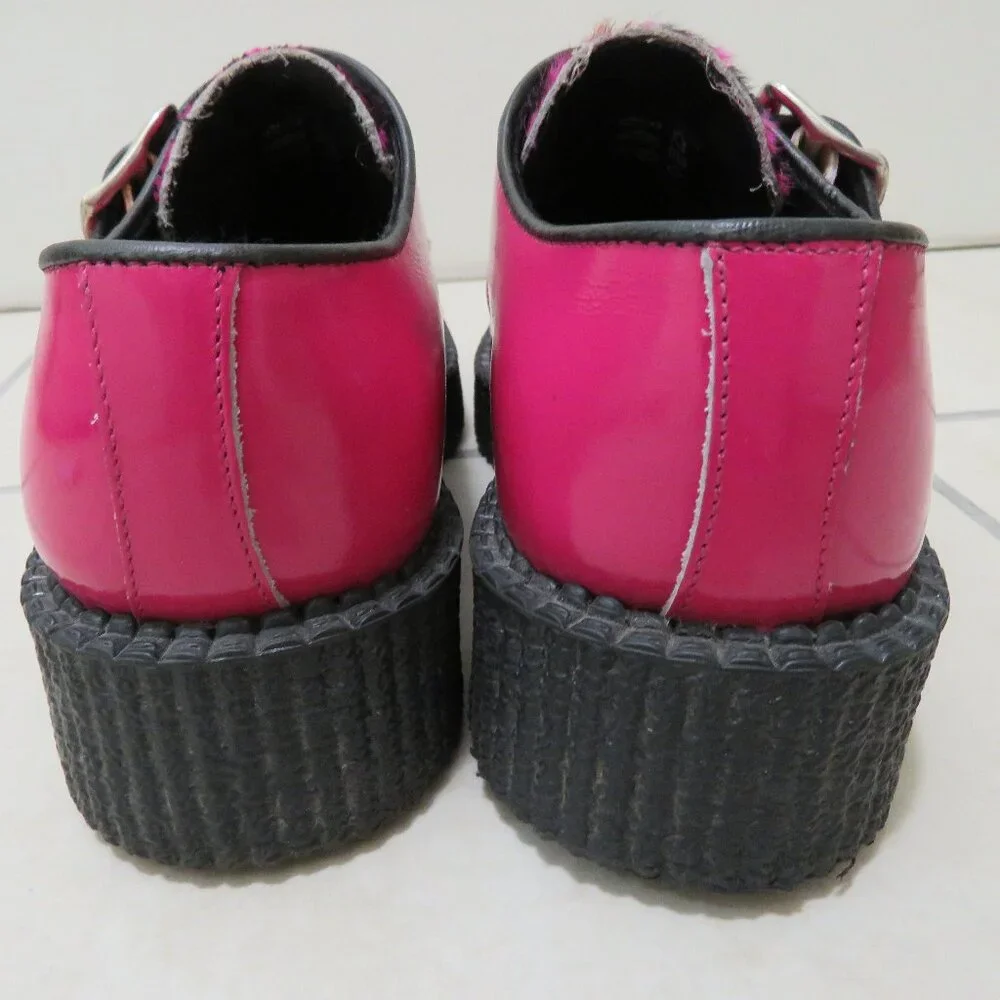 UNDERGROUND ENGLAND King Tut Pink Patent Leopard Print Pony Hair Creeper Shoes - Picture 11 of 16